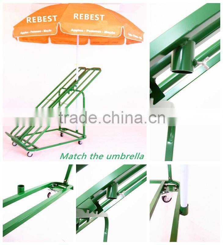 Steel fruit and vegetable display shelf