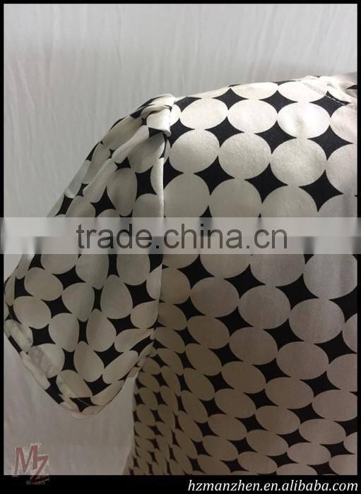 2015 New designs silk printed choli ladies blouse