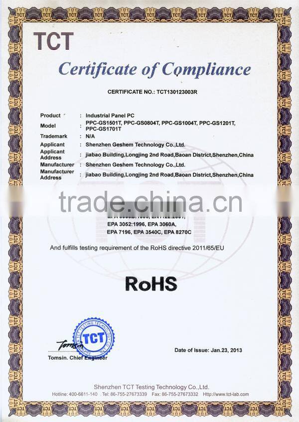 OEM and ODM all in one industrial panel computer with RS232 and RS485