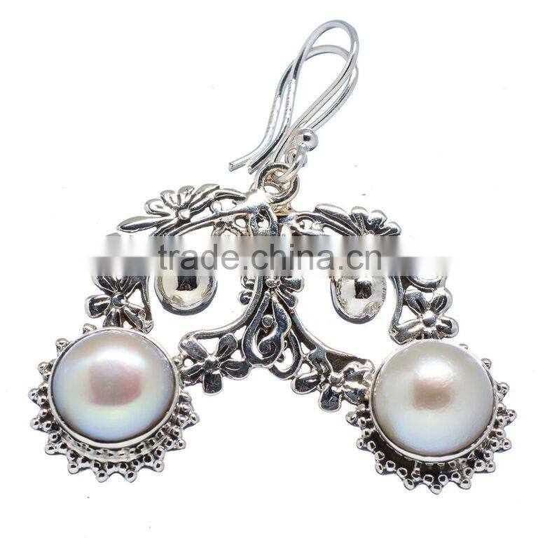 PEARL EARRING 925 SOLID STERLING,SILVER EXPORTER,STERLING SILVER JEWELRY,SILVER EARRING