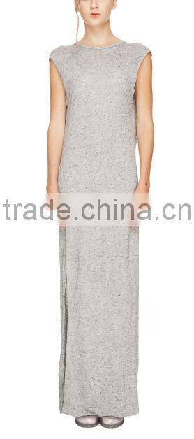2015 China manufacturer ladies Casual Cut Out Back Long Jersey Dress