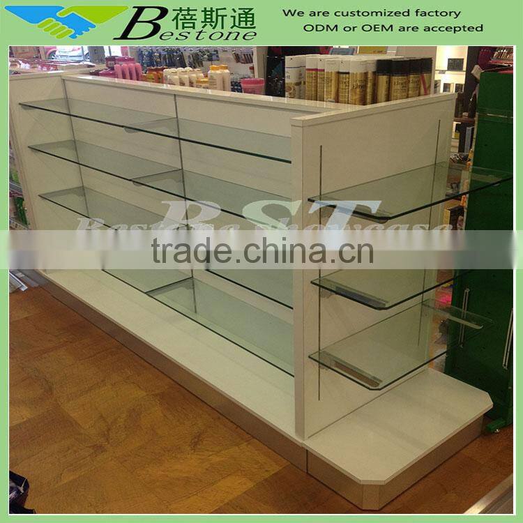 Modern retail MDF slatwall gondola for products, clothing store rack for sale