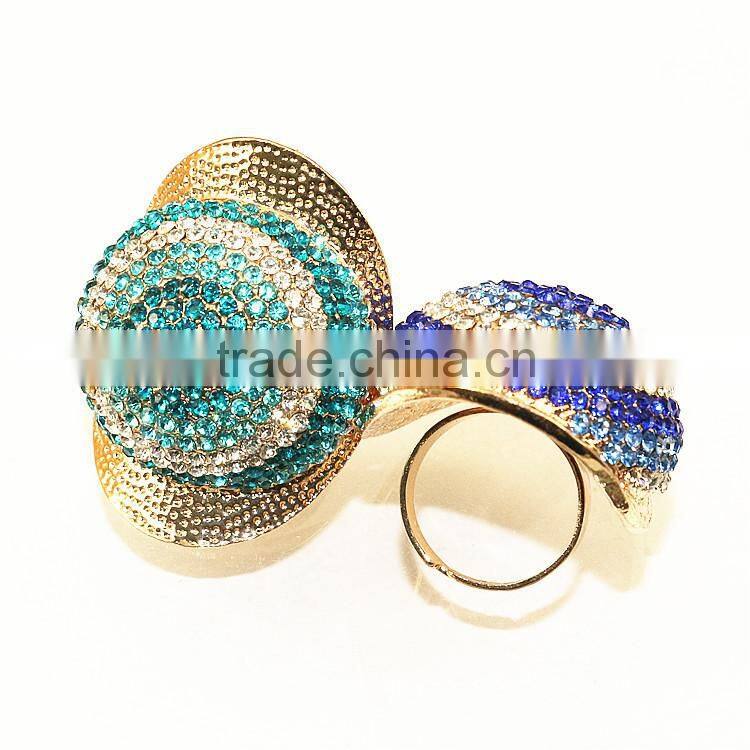 24k gold arab gold jewelri multi color stone ring