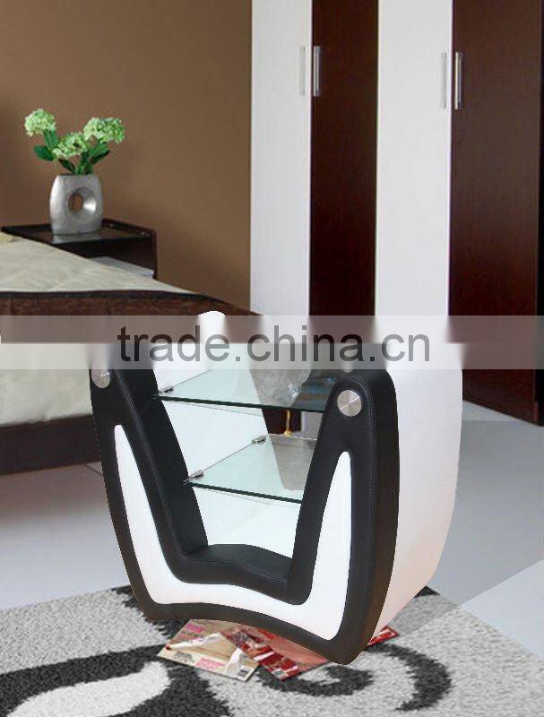 black and white unique bedside tables