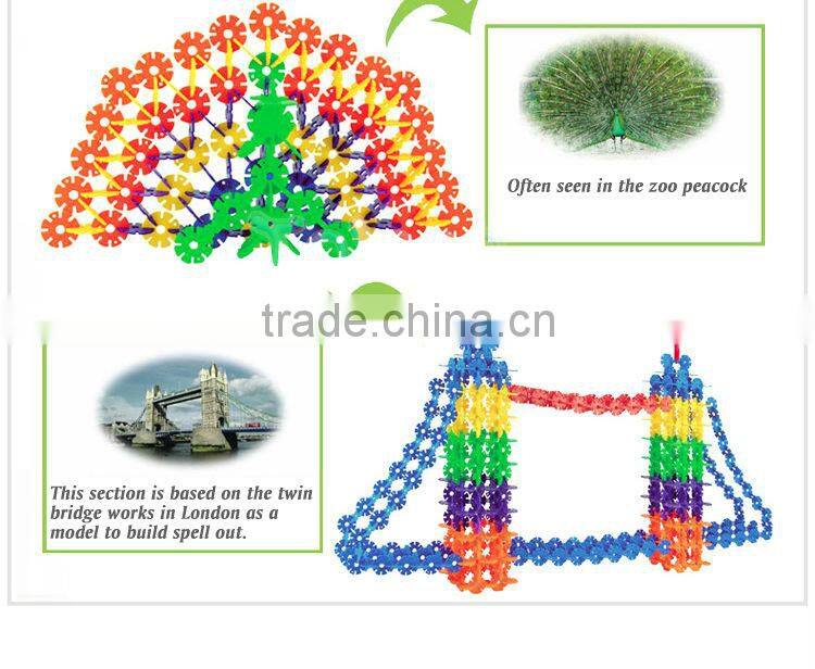 Super quality plastic toys building blocks snowflake building blocks diy building blocks
