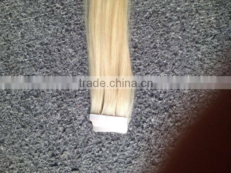 Brazilian hair weft in 100% human hair hot sale PU skin weft