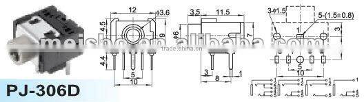 Universal female audio cable 3 5mm stereo jack