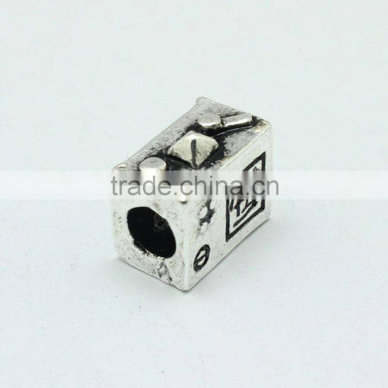 Wholesale 2015 New Style Camera Shape DIY Anti-silver Creative Bracelets Accessories Metal Zinc Alloy Beads with Holes