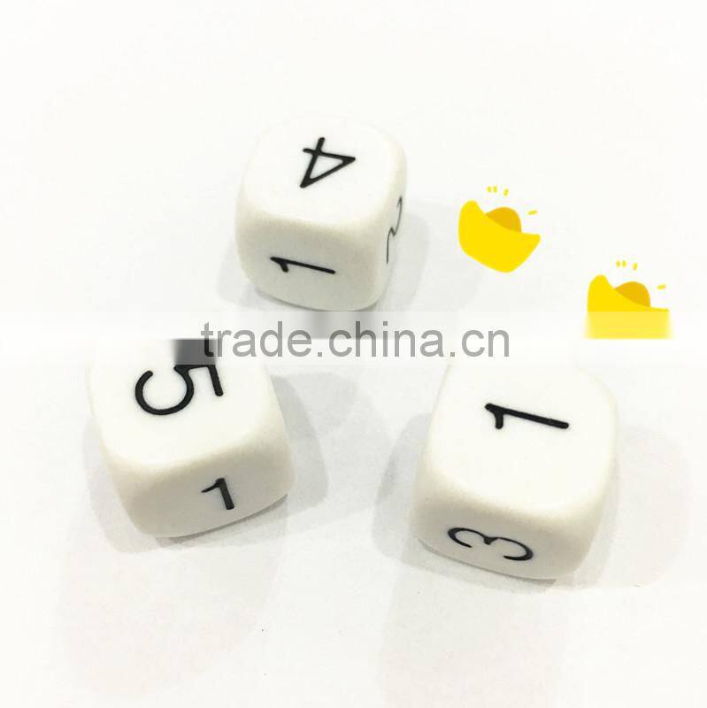 15mm round corner loaded dice with number engraved