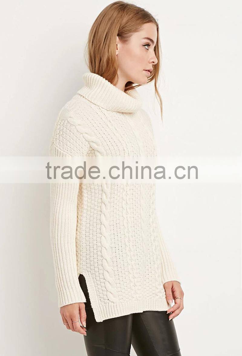 2016 New fashion design winter knitted wool cashmere woman sweater