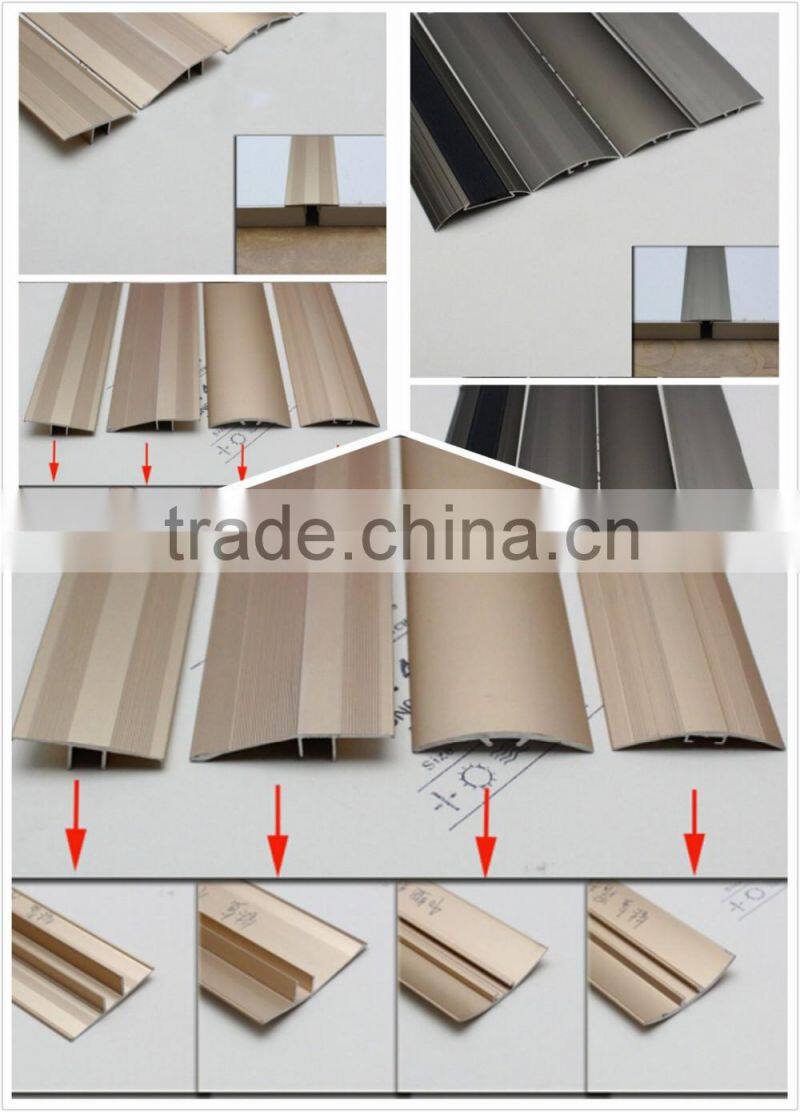 Newest arrival aluminium wood grain floor trim floor transition cover strip