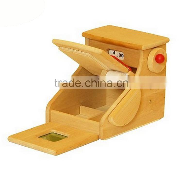 Child Care Center Role Play Handmade Wooden Kids Cash Register Toy