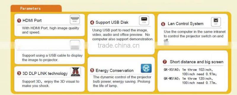 China Education DLP Technology Full HD 3D Ready 300 inch Screen For School Office Advertising Use Ultra Short Throw Projector