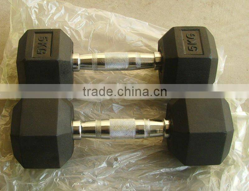 Black dumbell / Rubber hex dumbbell TZ-8001