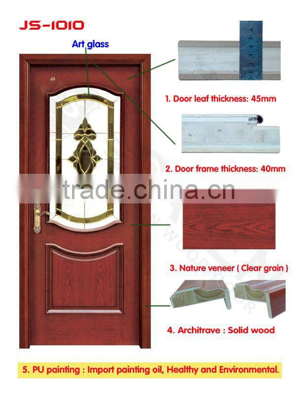 Hot Sale Factory Price Glass Insert Solid Timber Door For Interior
