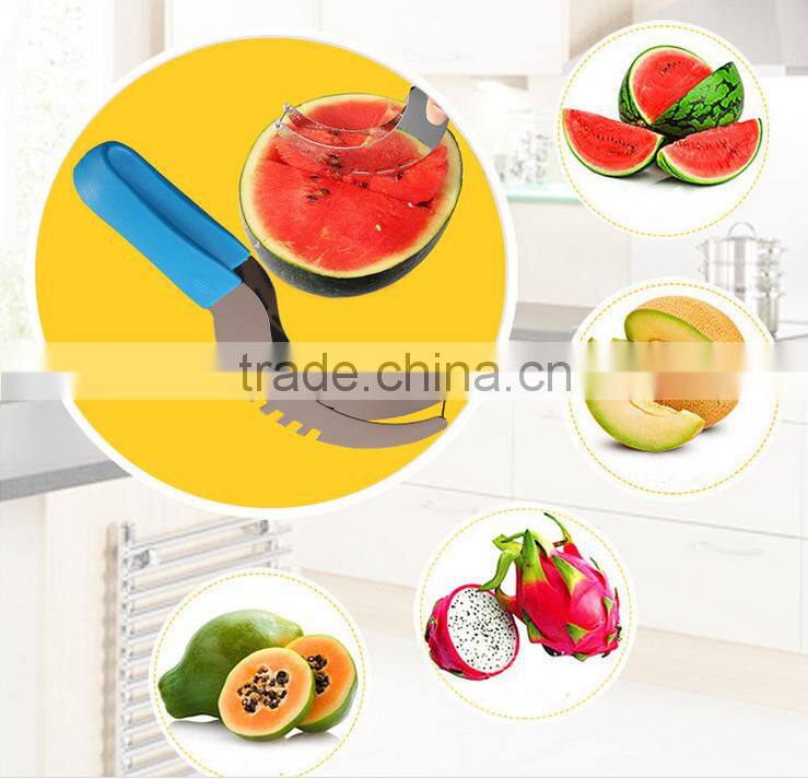 Hot sale amazon cut watermelon slicer with thick plastic handle,watermelon cutter