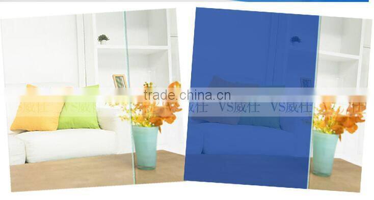 2015 new product blue transparent decorative window film Self Adhesive stained glass window film for home