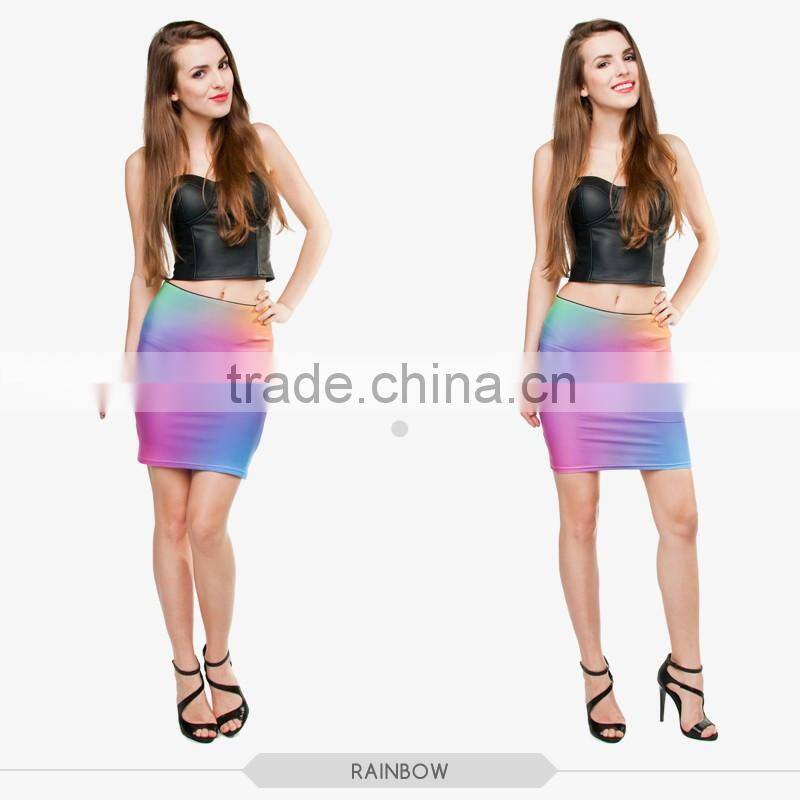 Online Top Selling Personalized Sublimation 3D Print Girls Sexy Mini Skirt