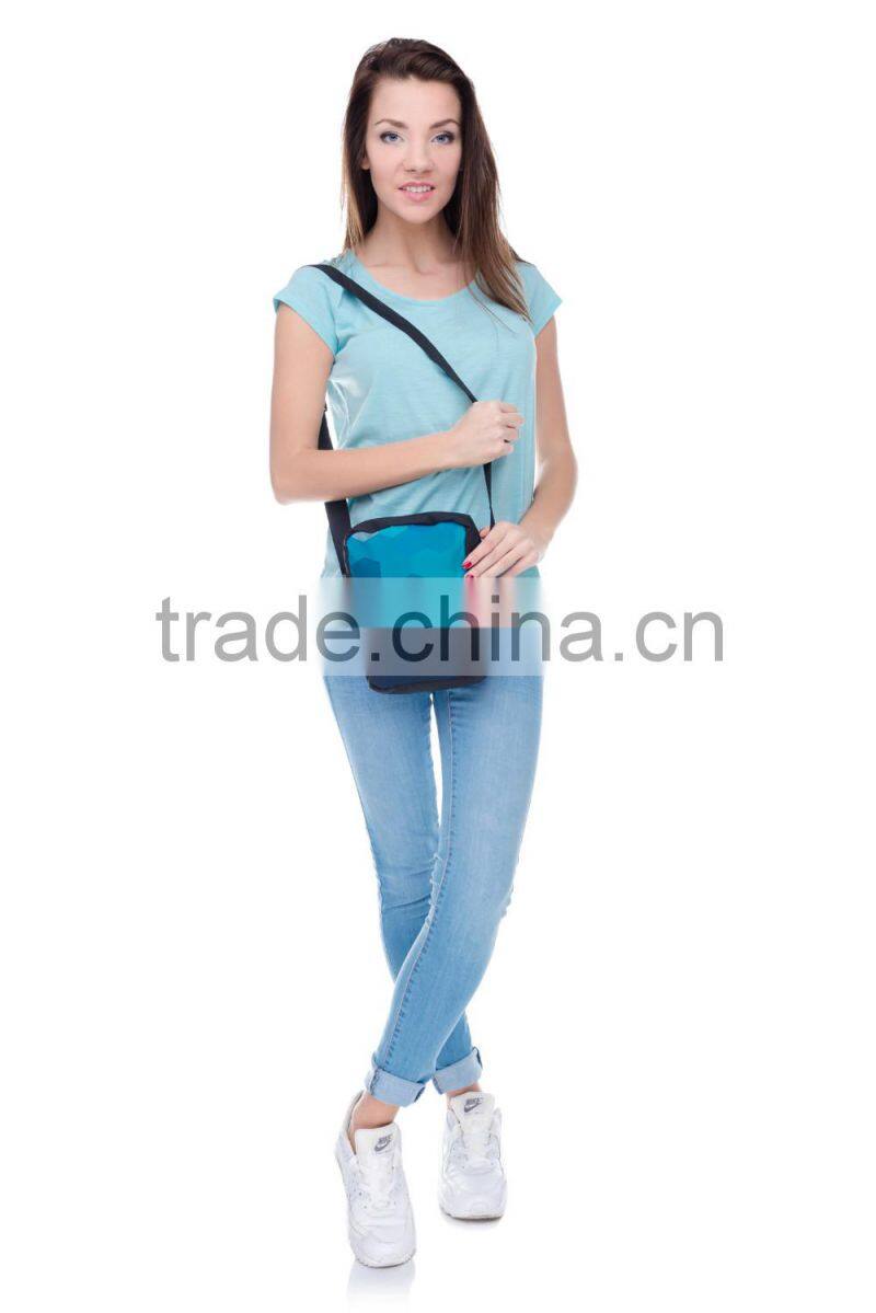 Chinese wholesale handbag promotion polyester long strap shoulder bag for college girls