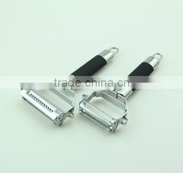 Dual Julienne Rubber Handle Fancy Vegetable Peeler Slicer