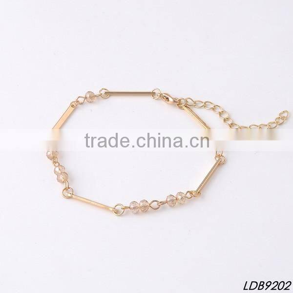 Gold Plated Clear Stone Pendant Bracelets