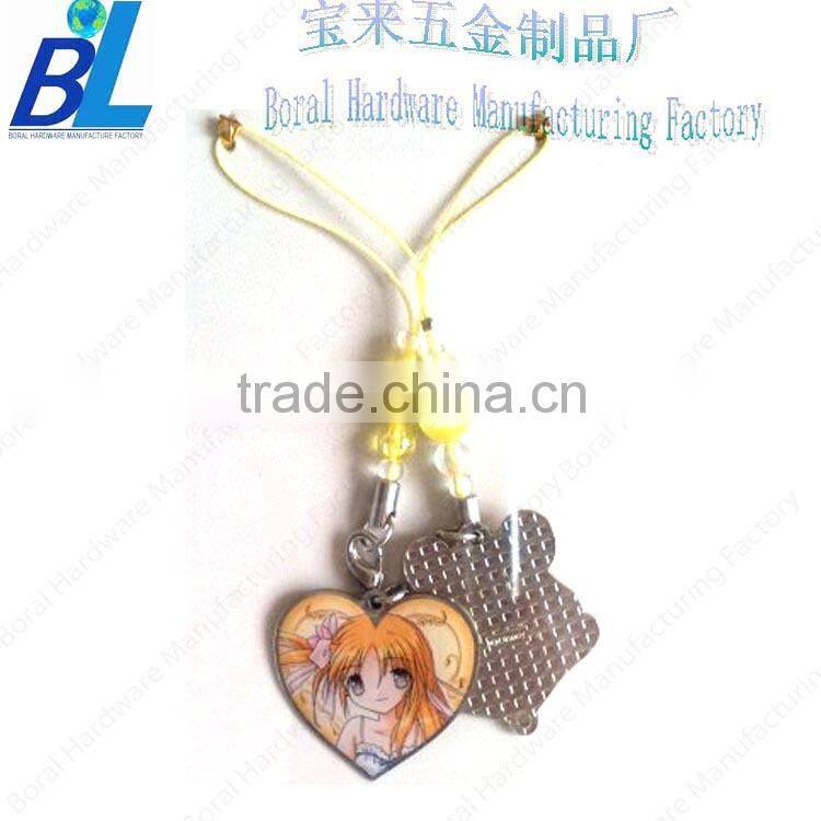 Novelty metal cat and fish phone decoration with straps