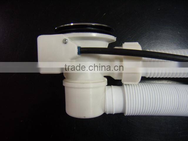 solid brass head overflow drain for baths with flexible plastic tube