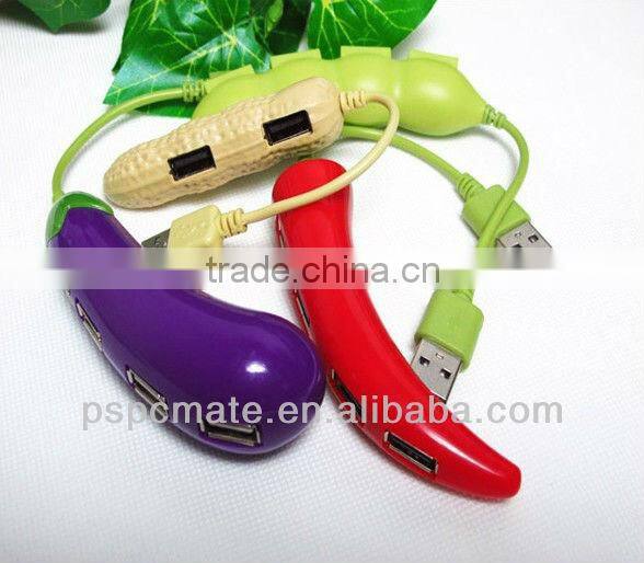 cute peanut shape usb hub 4 ports USB hub with blister package