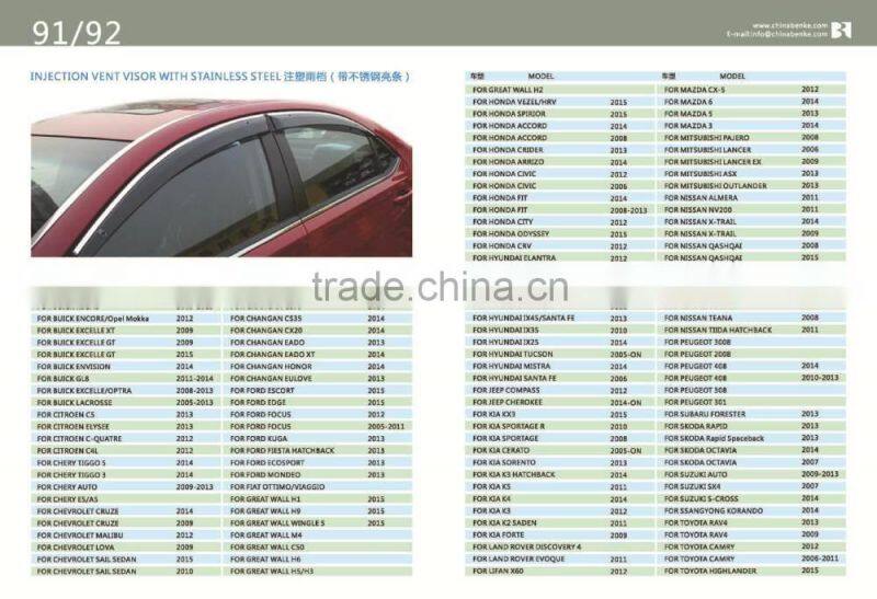 For VOLKSWAGEN VW PASSAT B7 2011 Car Injection Window Deflectors Vent Visor, High quality with stainless steel.