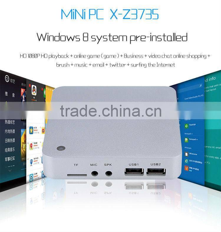New arrival mini computer Z3735f TV BOX 2G RAM 32G SSD Quad Core Intel Atom htpc desktop small desktop