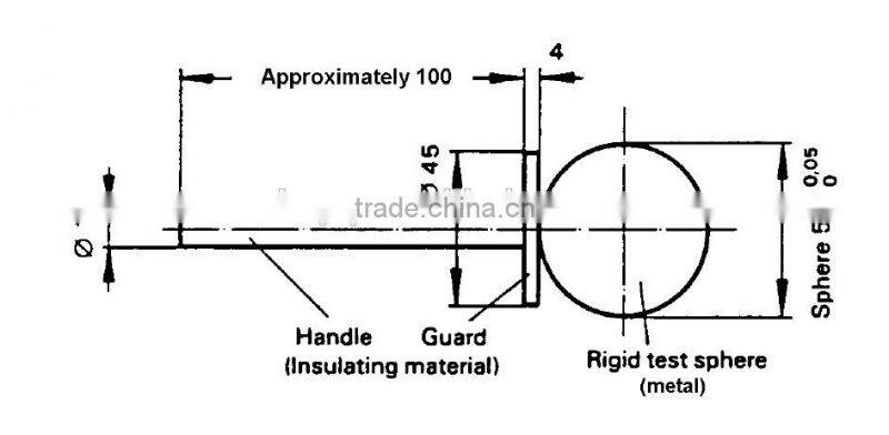 IEC60529/IEC60065 Sphere test probe A & IP1X Test probe A