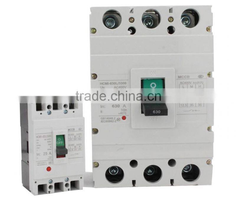 Compective price HCM1/CM1-630L/3300 630A 3Pole 4Pole MCCB moulded case circuit breaker
