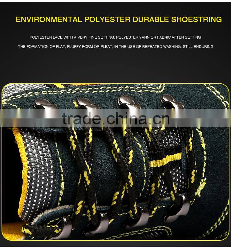 Factory high quality genuine leather rubber sole safety shoes