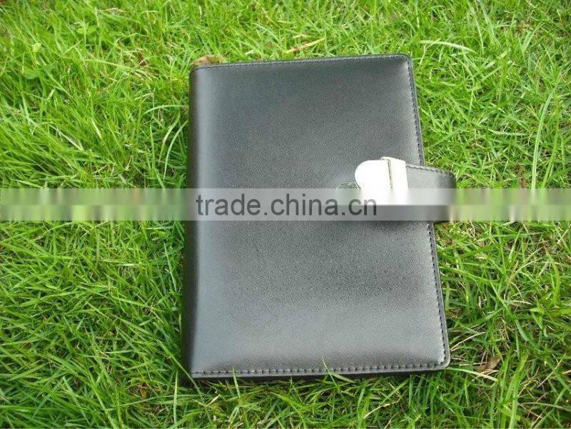 Leather Business Agenda Folder with Card Holder, Pen Loop