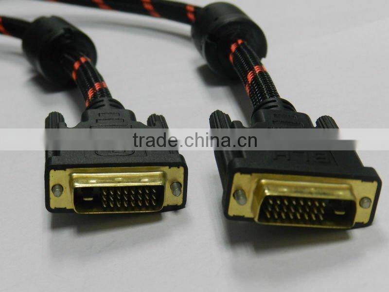 DVI Cable with Two Ferrite cords and Nylon Net