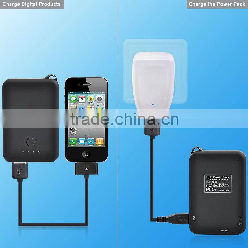 2000mAh portable Power Pack for iPhone/iPod/Galaxy S2&S3/Blackberry/HTC/Mobile phone/PSP/NDS...