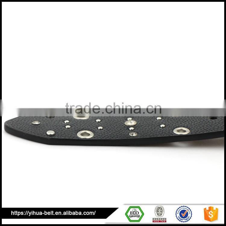 china supplier Ladies PU premium leather rivet belt