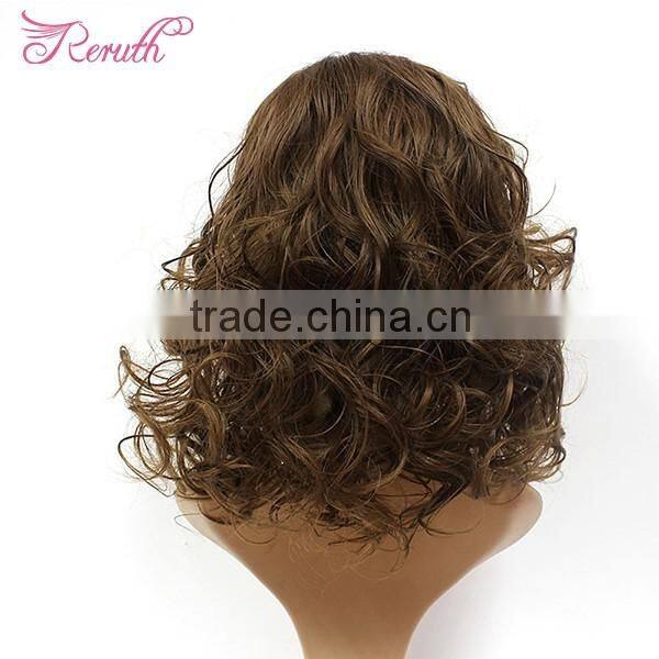 Middle Length Beautiful Wavy Natural Black Human Hair Wig