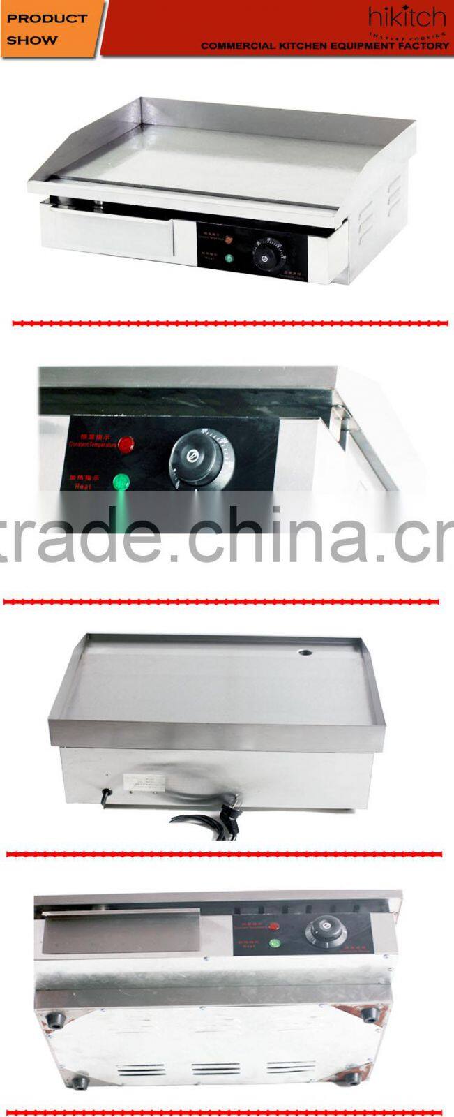 Stainless steel kitchen equipment 3KW electric cast iron griddle / grill from Factory of China.