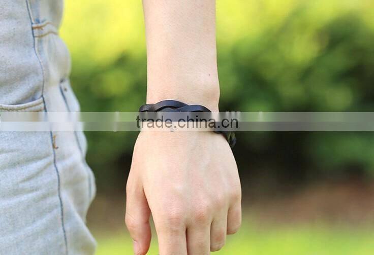 2016 Braided Leather Bracelet With Clasp Cheap Bangle Wholesale