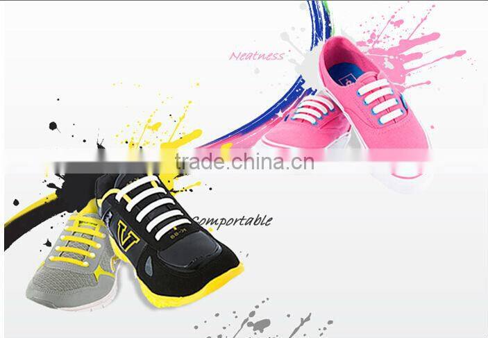 Colorful patented elastic shoelaces, No tie silicone shoelaces, Fashionable shoelaces rongjiamei