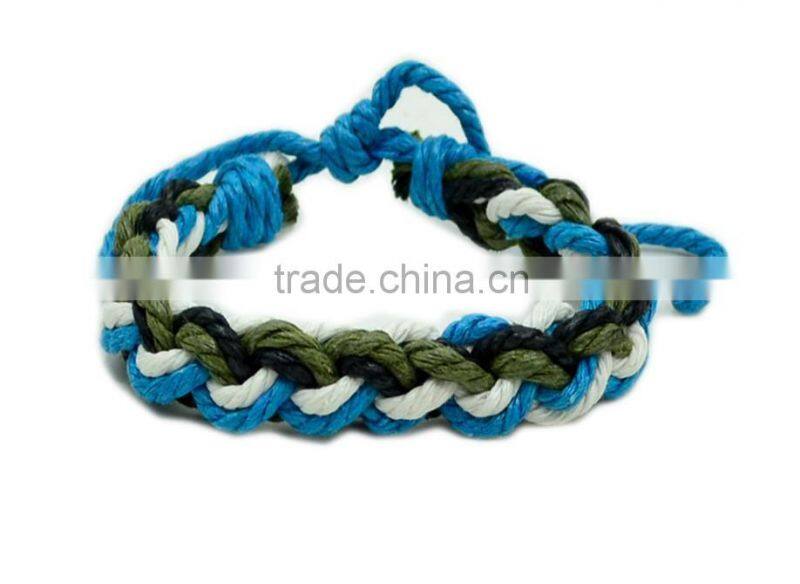 2016 New Arrival Wholesale handmade multi-colour cotton cord braided friendship bracelet