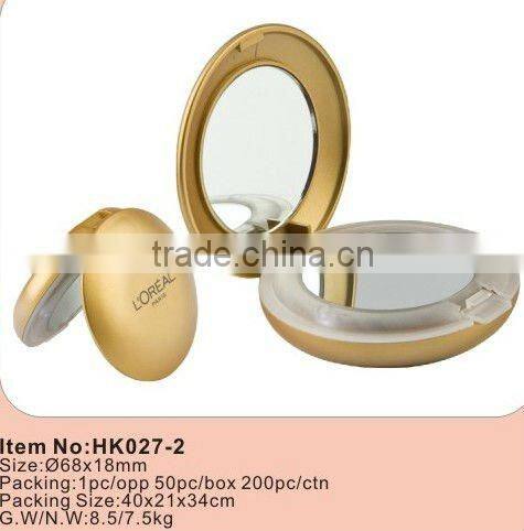 Popular round plastic foldable comb with mirror