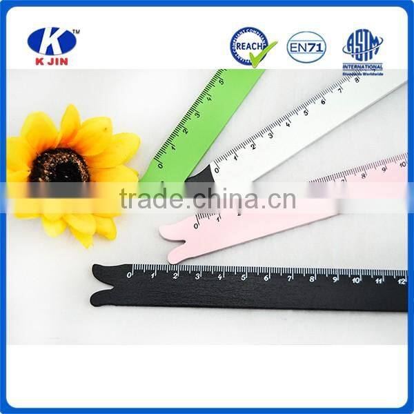 Promotion cheap 15cm cute wood printing ruler with custom for school