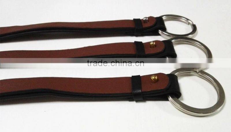 Fashionable Blank Leather Key Chain and metal