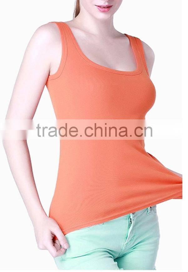 2015 Sex blank girls cotton vest with quick dry and moisture transfer function