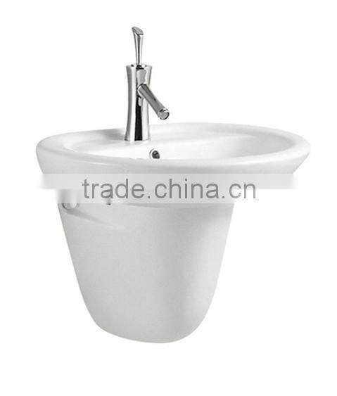 simple wall hung half pedestal wash hand basin