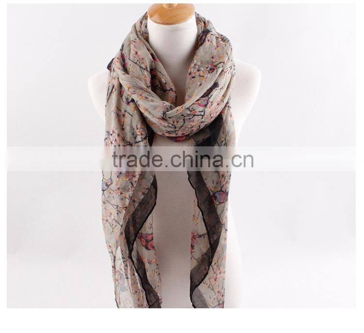 New Arrival Soild with Muticolors Tassel Fashion Bohemian Long Chiffon Scarf