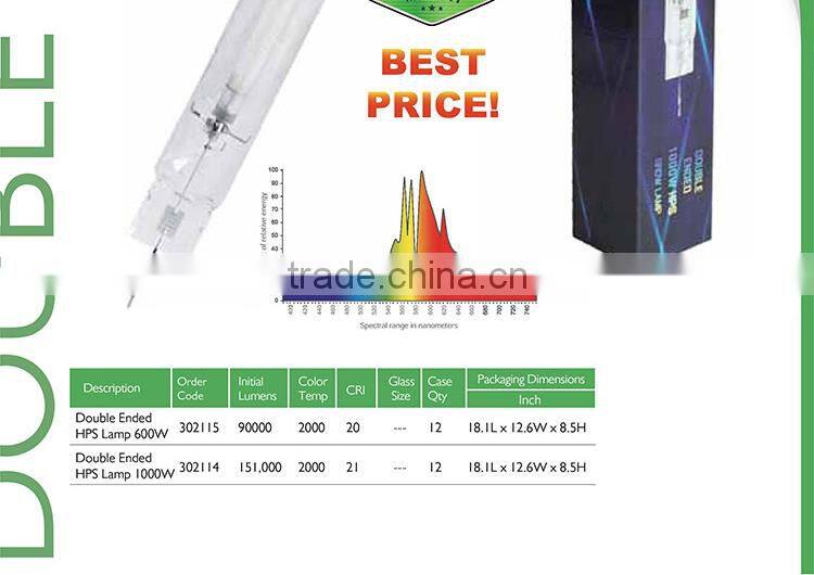 China Top 3 Hydroponics Equipment Manufacturer 250 400 600 1000 watt HPS High Pressure Sodium Grow Light