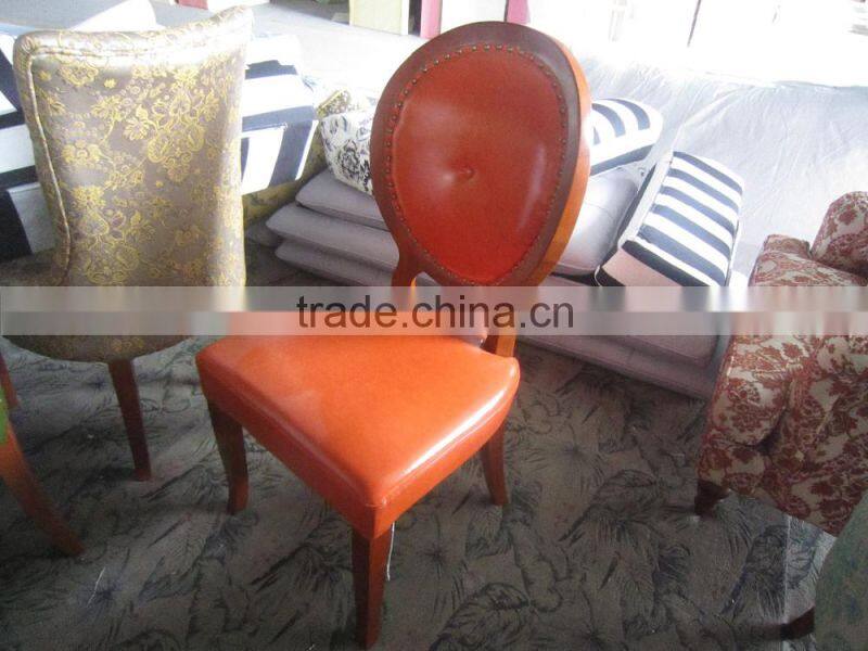 Glossy Leather Antique Dining Chair for Family